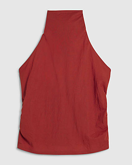Petite Orange Halter Neck Top