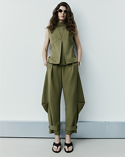 Green RI Studio High Neck Side Tab Top