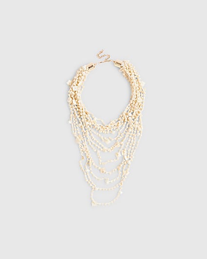 Cream pearl layered necklace