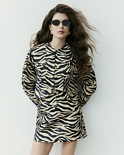 Black RI Studio Zebra Hair on Leather Jacket