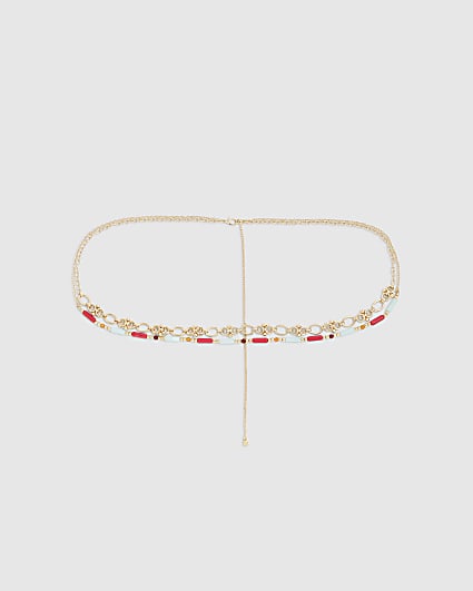 Gold Beaded Chain Belt