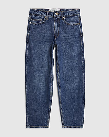 Petite Blue Barrel Leg Jeans