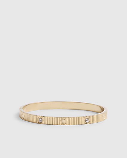 Gold Stainless Steel Heart Bracelet