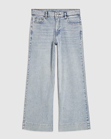 Petite Blue Stretch Wide Leg Jeans