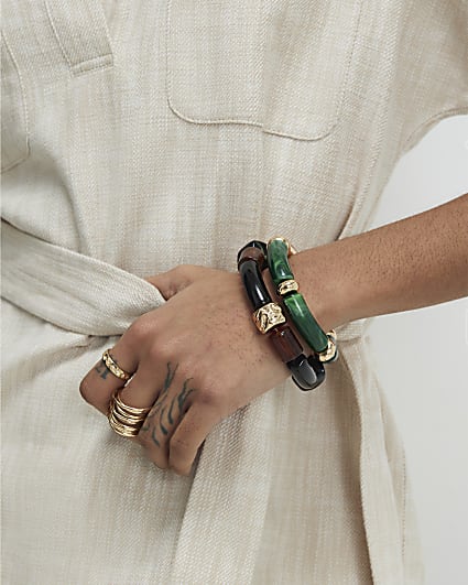 Multi Colour resin 2 pack stretch bangles