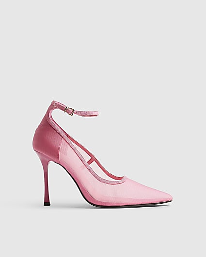 Pink Mesh Court Heels