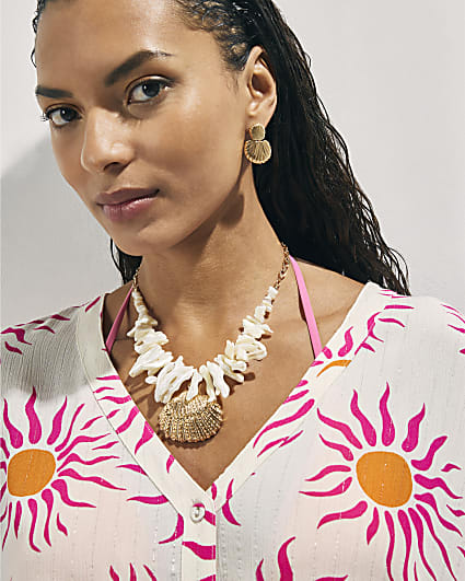 White Shell And Shard Necklace