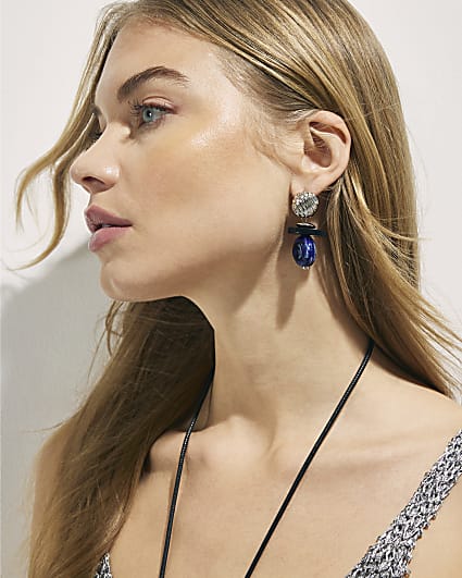 Silver Bead Drop Earrings