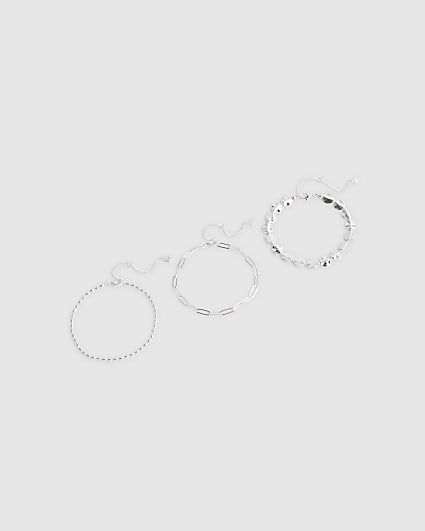 Silver Disc Anklet 3 Pack