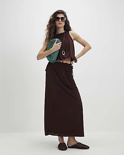 Brown Maxi Skirt