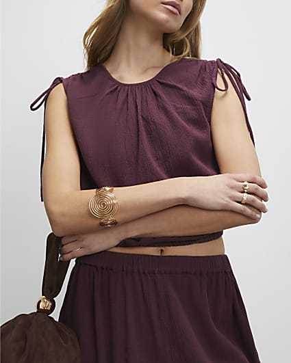 Gold Swirl Arm Cuff