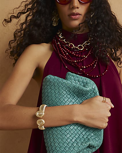 Gold Swirl Hinge Bangle