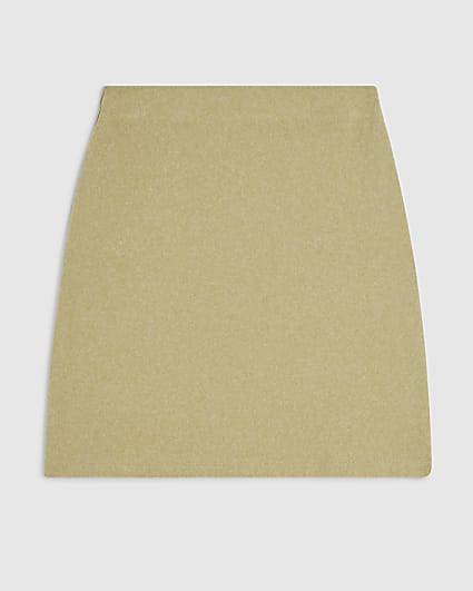 Petite Green Cosy Mini Skirt