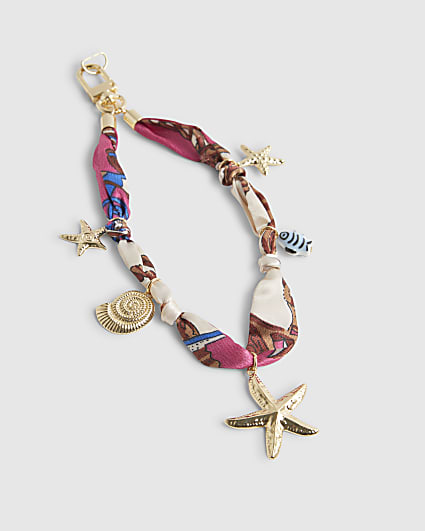 Pink Seashell Charm Phone Chain