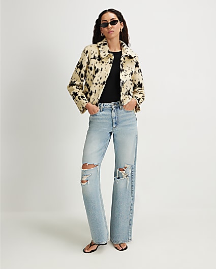 Black Cow Print Jacket