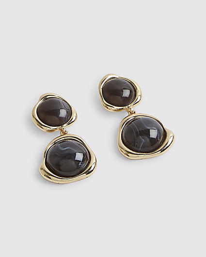 Brown Studio Marble Drop Earrings
