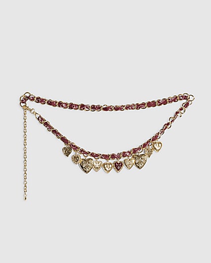 Gold Heart Chain Belt