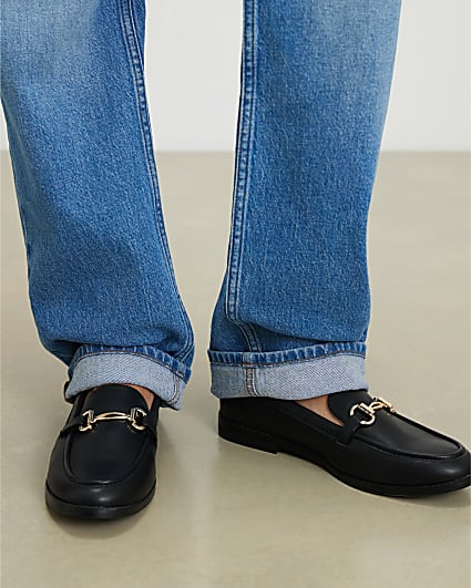 Black Gold Trim Loafers