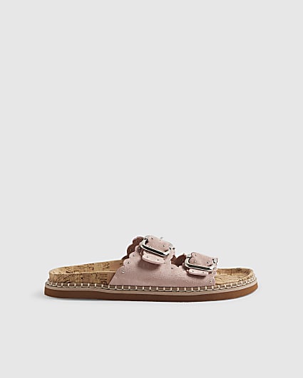 Pink Scallop Edge Footbed Sandals