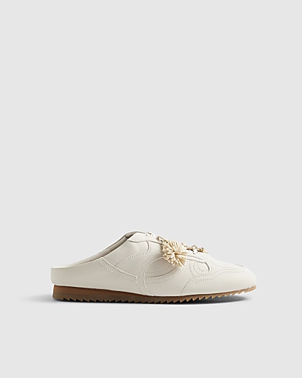 Cream Charm Mule Trainers