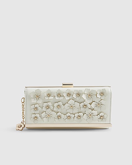 Cream Floral Applique Purse