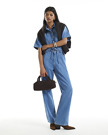 Blue Denim Short Sleeve Boilersuit