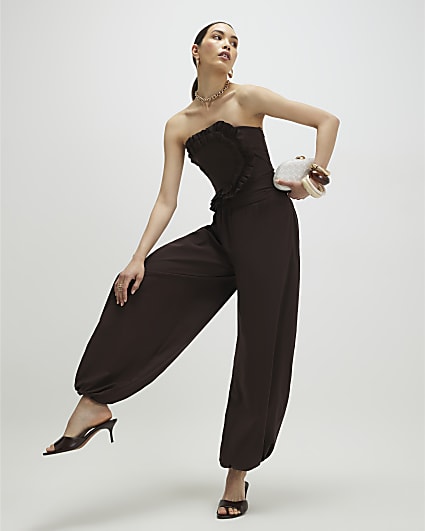 Brown Balloon Leg Trousers