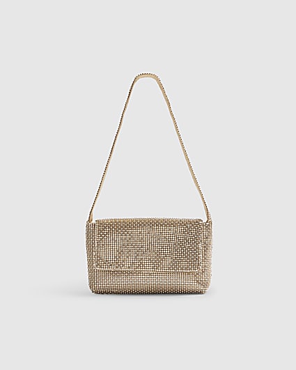 Gold Diamante Chainmail Shoulder Bag