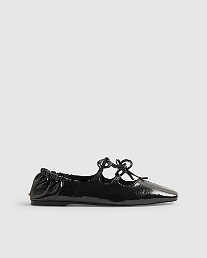 Black Bow Square Toe Pumps