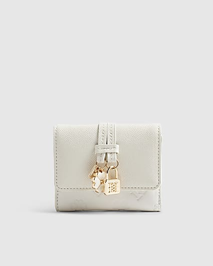 Cream Charm Detail Mini Foldout Purse