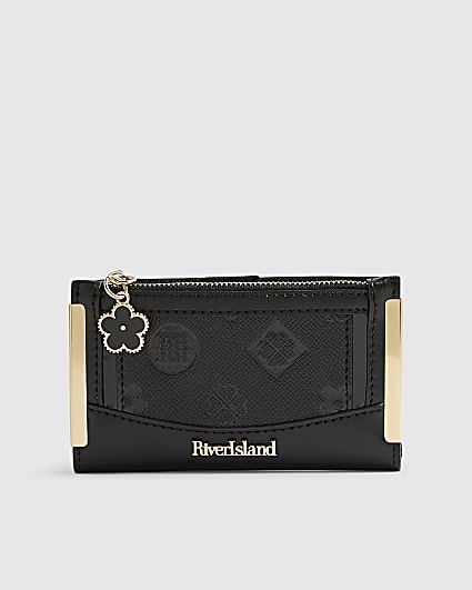 Black Embossed Monogram Mini Purse