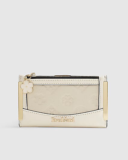 Cream Embossed Monogram Mini Purse