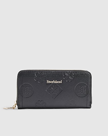 Black Monogram Embossed Purse
