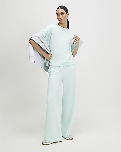 Green Premium Wide Leg Joggers