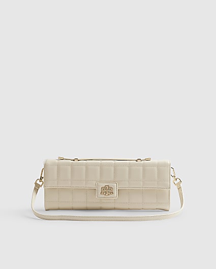 Cream Quilted Clutch Bag