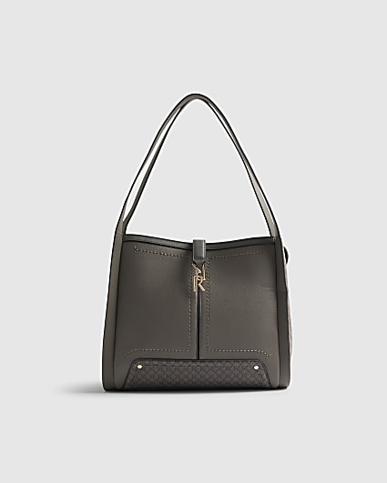 Grey RR Tab Front Shoulder Bag