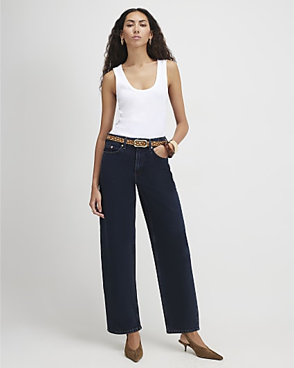 Blue Barrel Leg Jeans
