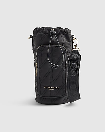 Black Quilted Water Bottle Holder
