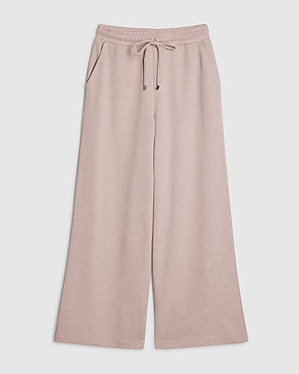 Petite Pink Metallic Wide Leg Trousers