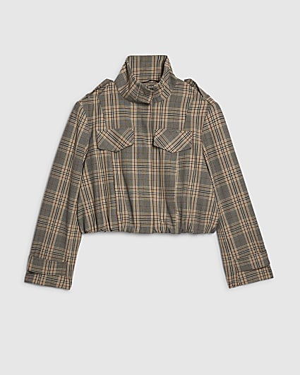 Petite Grey Funnel Neck Bomber Jacket
