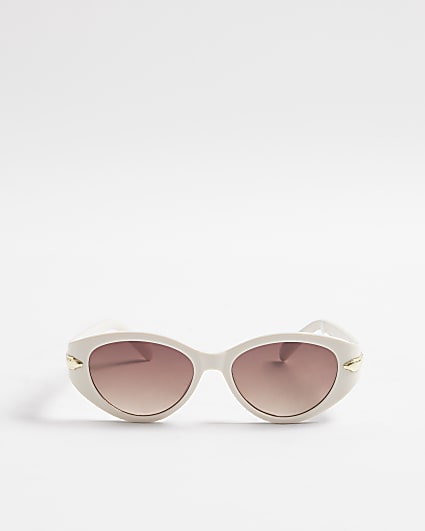 Cream Cat Eye Slim Sunglasses