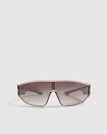 Pink wrap around visor sunglasses