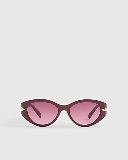 Red Cateye Slim Sunglasses