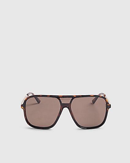 Tortoise Metal Arm Visor Sunglasses