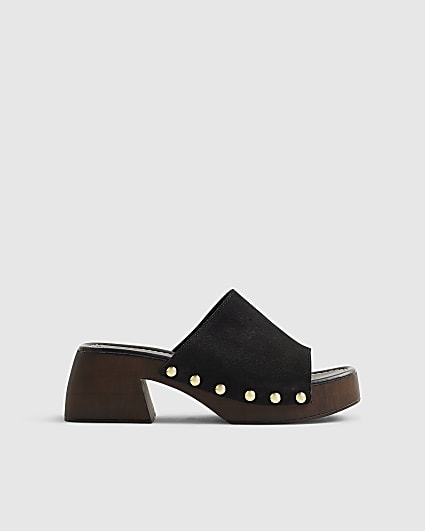 Black Suede Clogs
