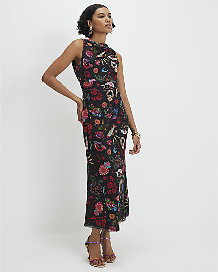 Black Sleeveless Boutique Icon Maxi Dress