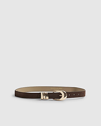 Brown Suede Triple Keeper Belt