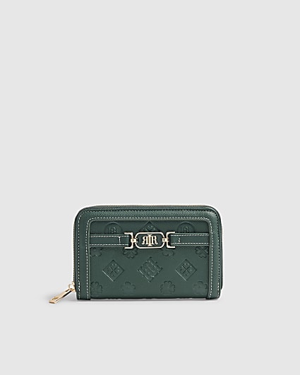 Green Monogram Embossed Purse