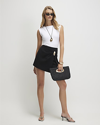 Black Metal Detail Skort