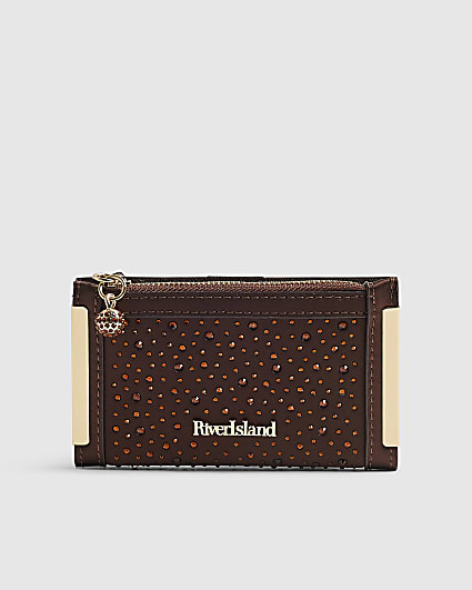 Brown Diamante Mini Purse